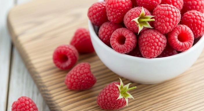 Fresh raspberries — antioxidant-rich fruit starting with R.