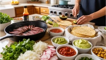 home skirt steak tacos